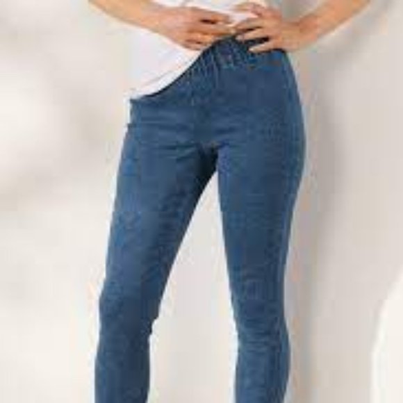 Soft Surroundings Elastic Waist French Toile Slim Leg Jegging Size S NWOT - Picture 1 of 8